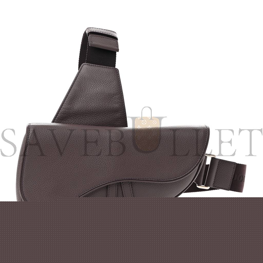 D*or grained calfskin kim jones saddle bag amaranth (27*22*3.8cm)