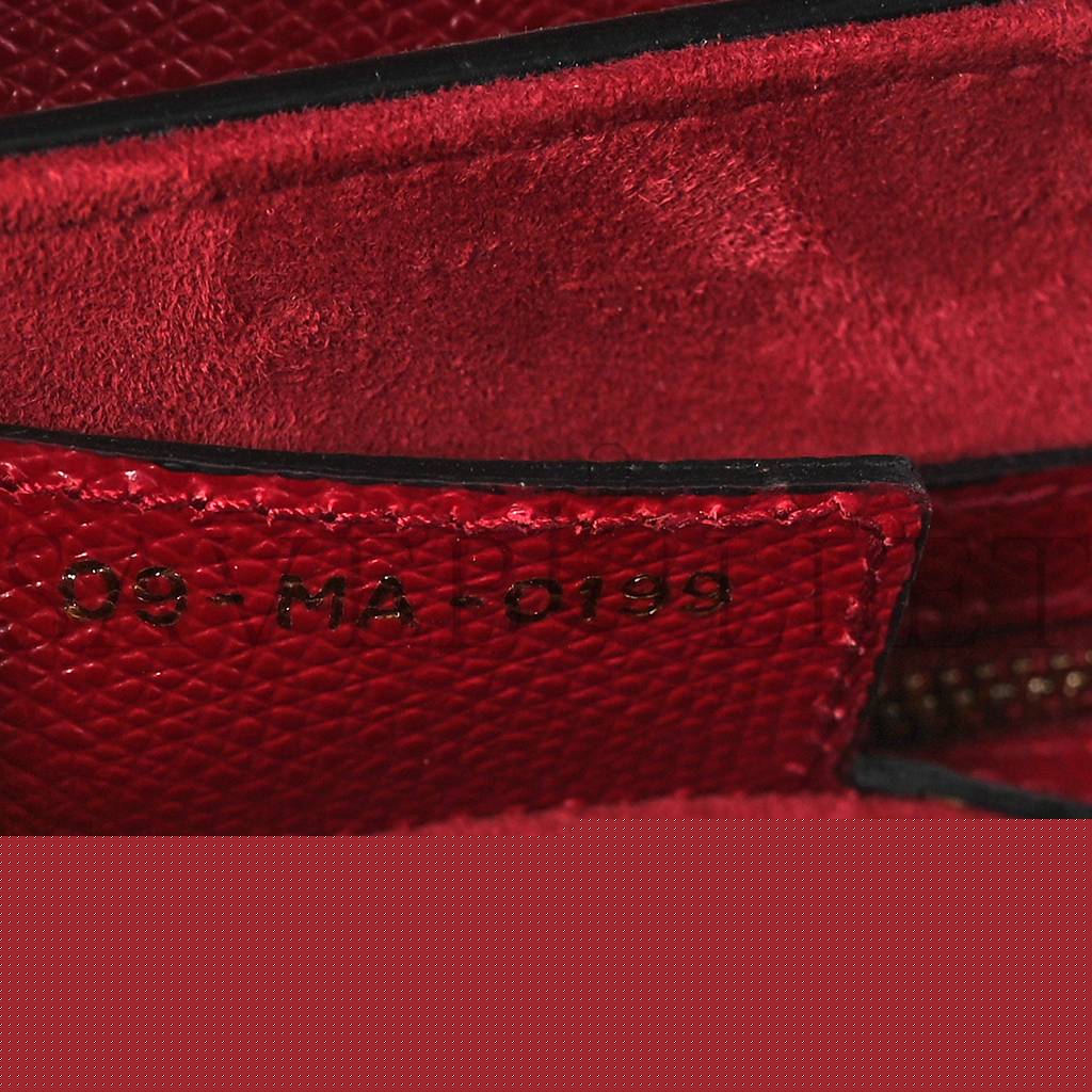 D*or grained calfskin saddle bag red (25*20*7cm)