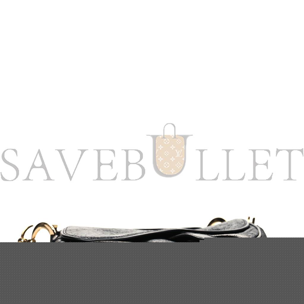 D*or shiny goatskin saddle bag black (25*19*3.8cm)