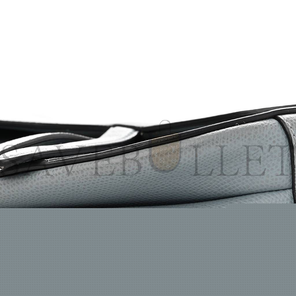 D*or grained calfskin saddle bag grey stone (24*23*5.7cm)