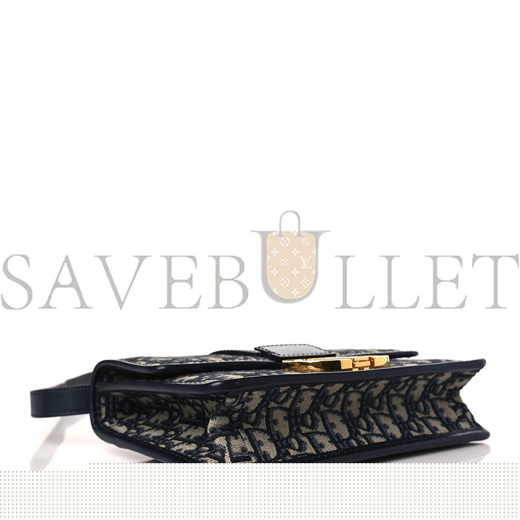 D*or oblique 30 montaigne flap bag blue (24*17*7.6cm)