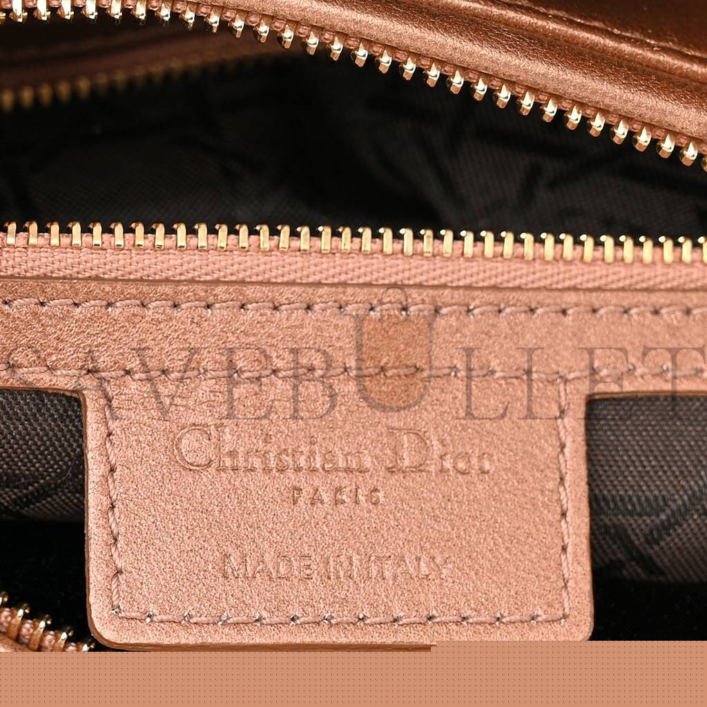 D*or metallic lambskin cannage medium lady D*or bronze (24*20*11.4cm)