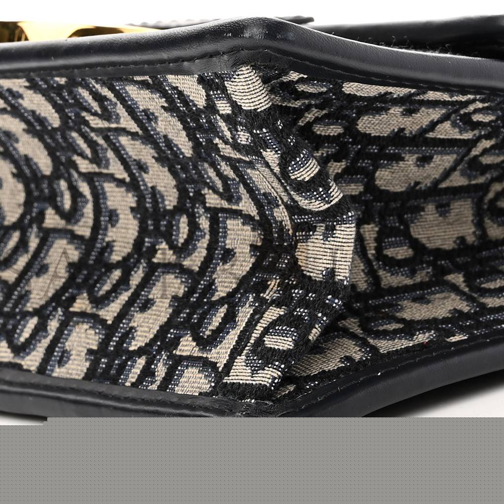 D*or oblique 30 montaigne chain flap bag blue (25*15*8.9cm)