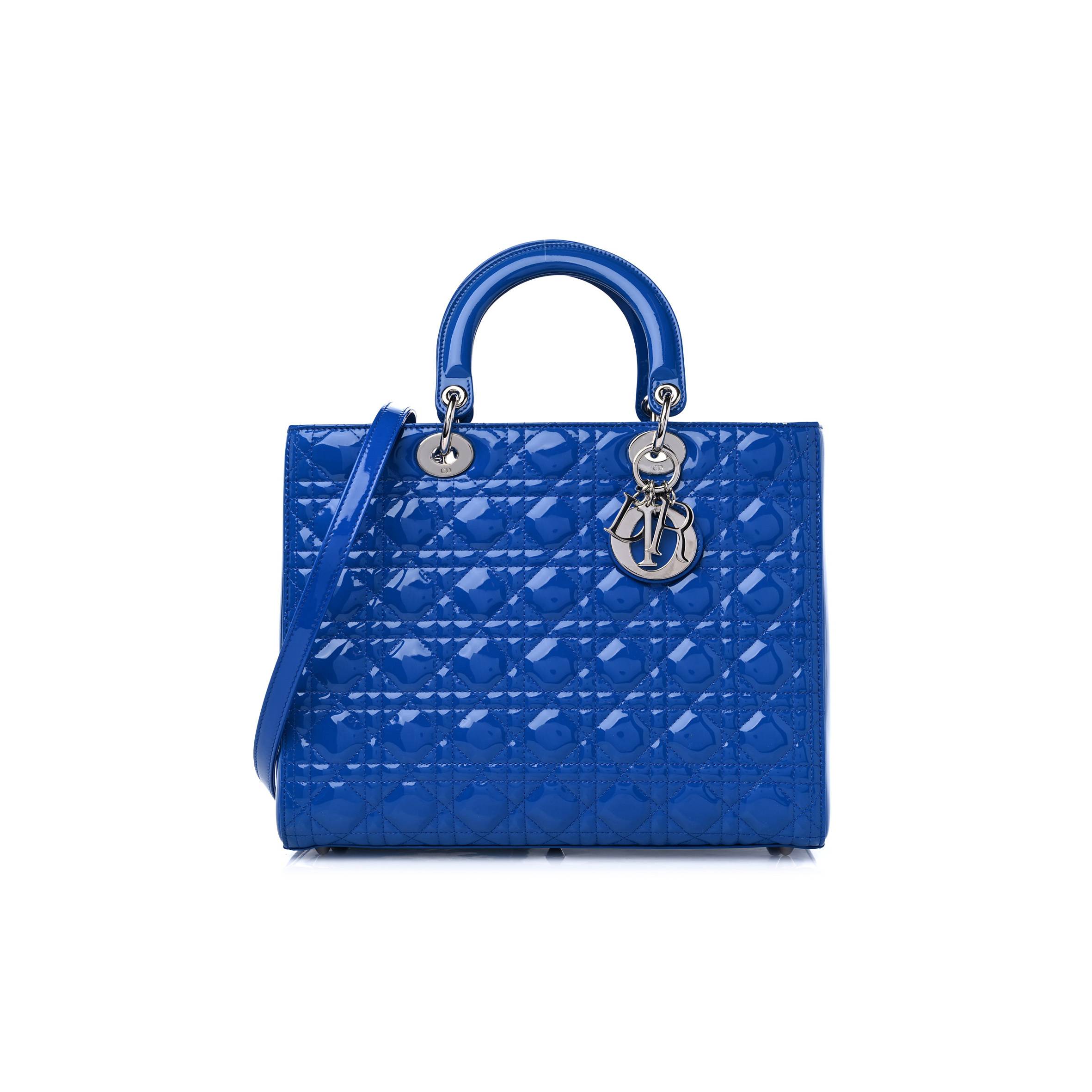 D*or patent cannage large lady D*or blue (32*25*11.4cm)