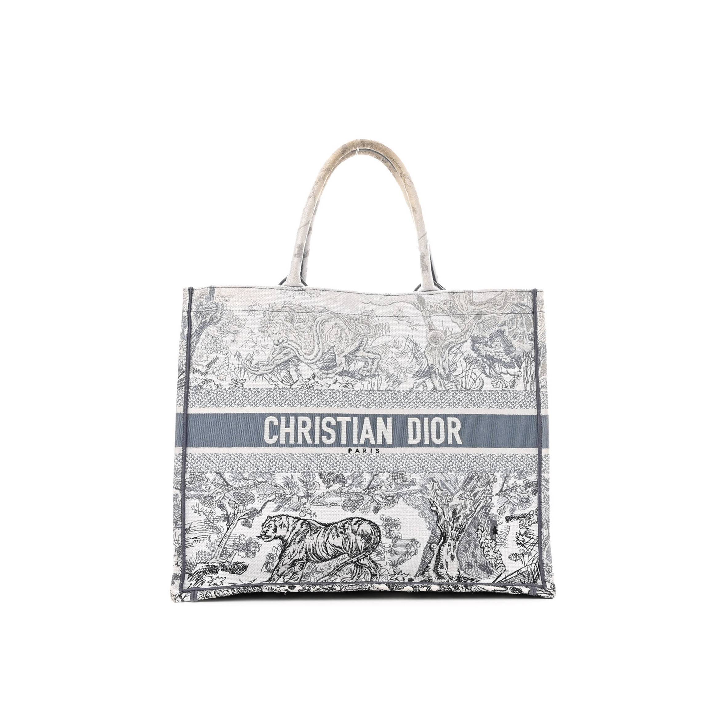 D*or gradient canvas embroidered large D*oriviera toile de jouy book tote blue (41*34*17.1cm)