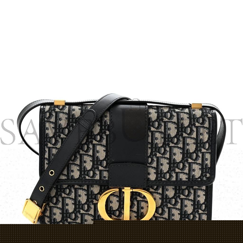 D*or oblique 30 montaigne flap bag blue (24*18*6.4cm)