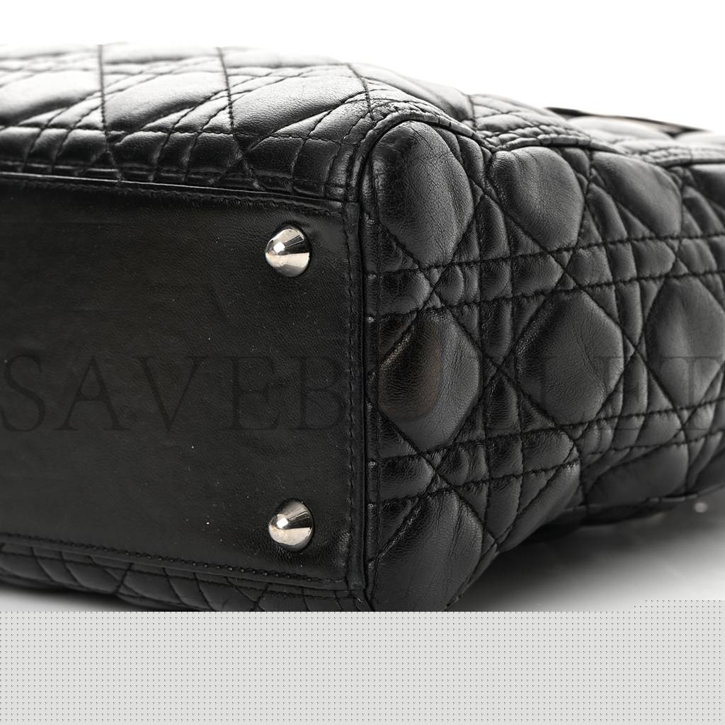 D*or lambskin cannage large lady D*or black (31*25*12.1cm)