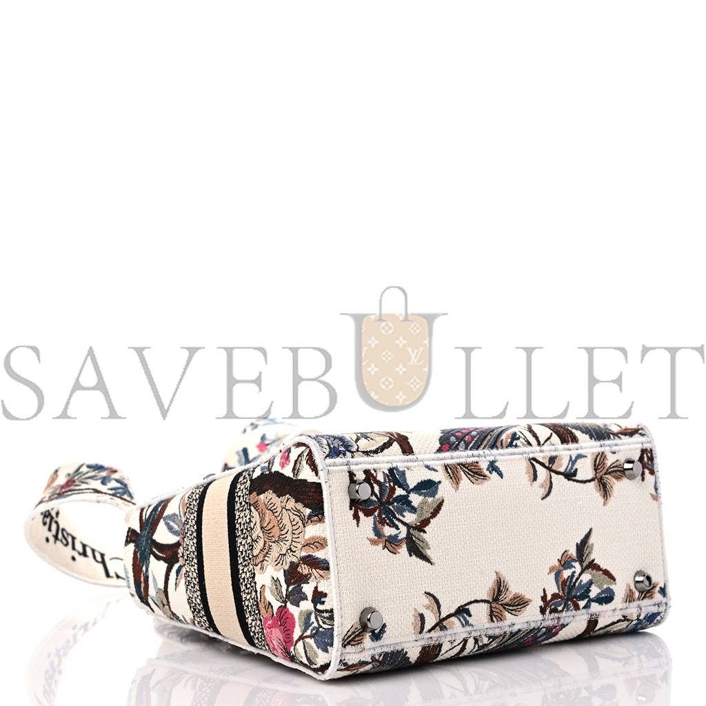 D*or canvas jardin d&#x27;hiver embroidered medium lady d-lite ecru multicolor (24*20*12.1cm)
