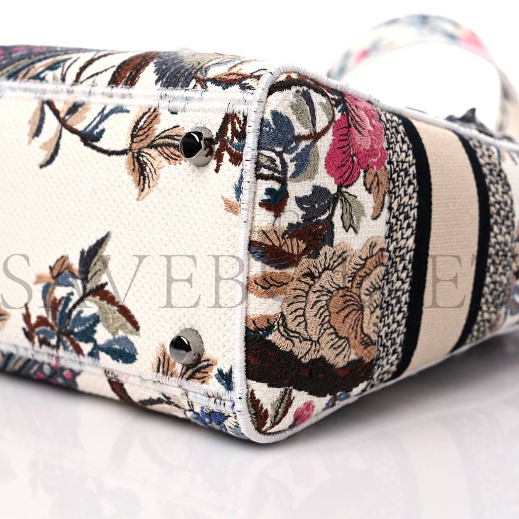 D*or canvas jardin d&#x27;hiver embroidered medium lady d-lite ecru multicolor (24*20*12.1cm)