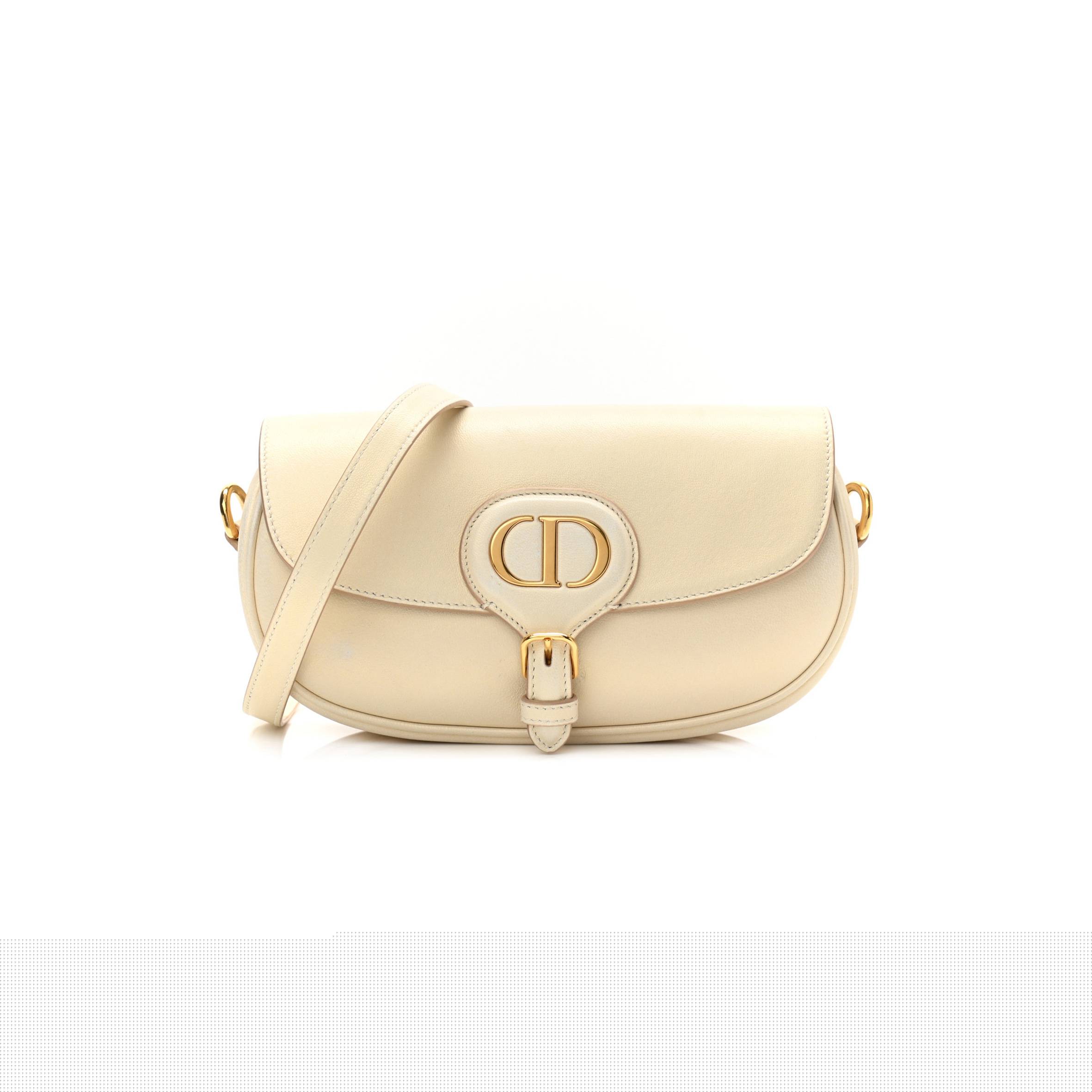 D*or metallic box calfskin east west bobby gold (21*13*5.1cm)