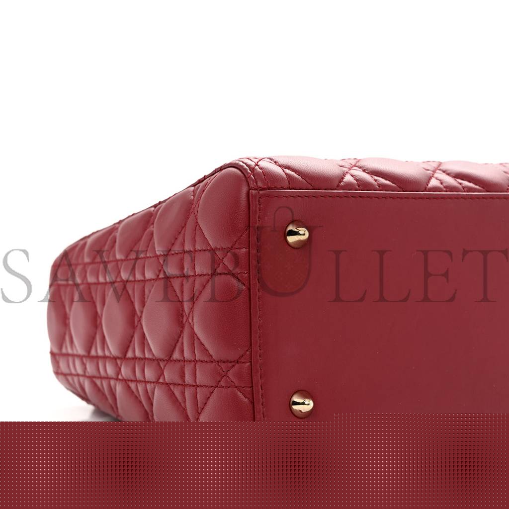 D*or lambskin cannage medium lady D*or red (23*20*12.1cm)