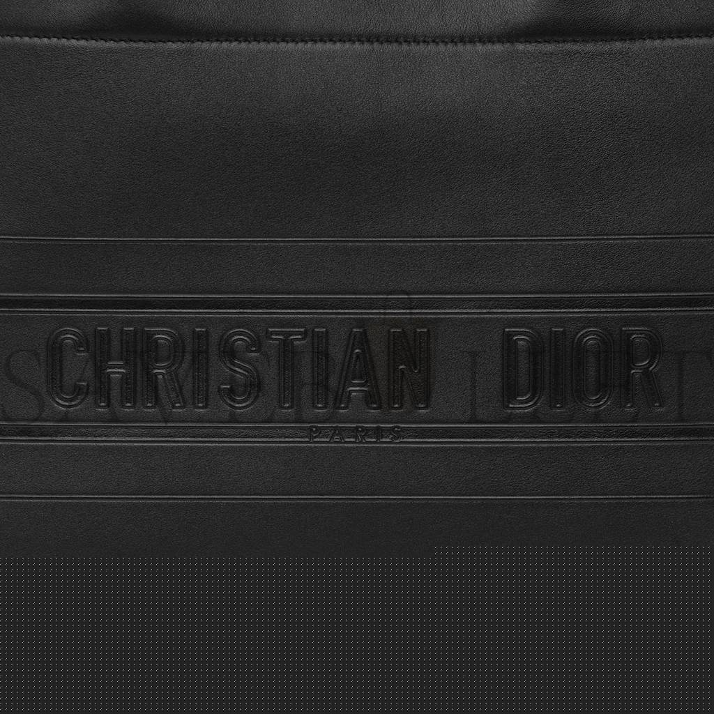 D*or calfskin embossed medium book tote black (36*27*17.1cm)