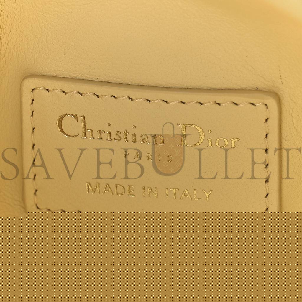 D*or calfskin macrocannage medium D*ortravel nomad pouch pale yellow (23*13*10.2cm)