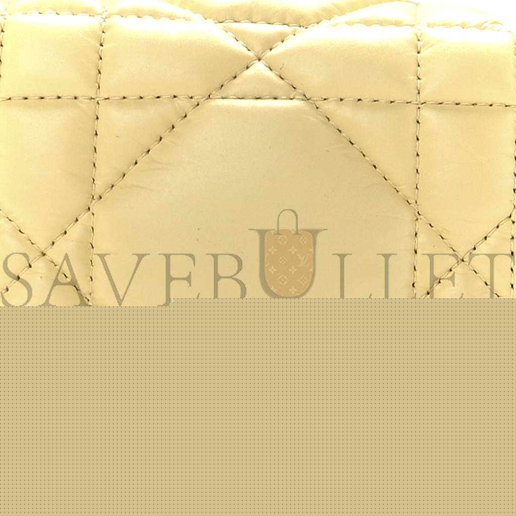 D*or calfskin macrocannage medium D*ortravel nomad pouch pale yellow (23*13*10.2cm)