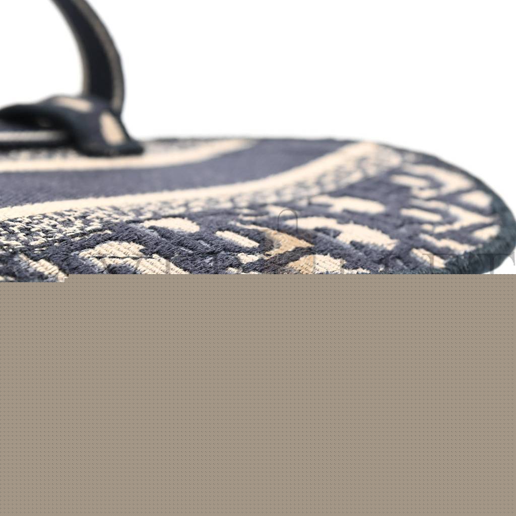 D*or oblique embroidered saddle belt pouch blue (24*17*2.5cm)
