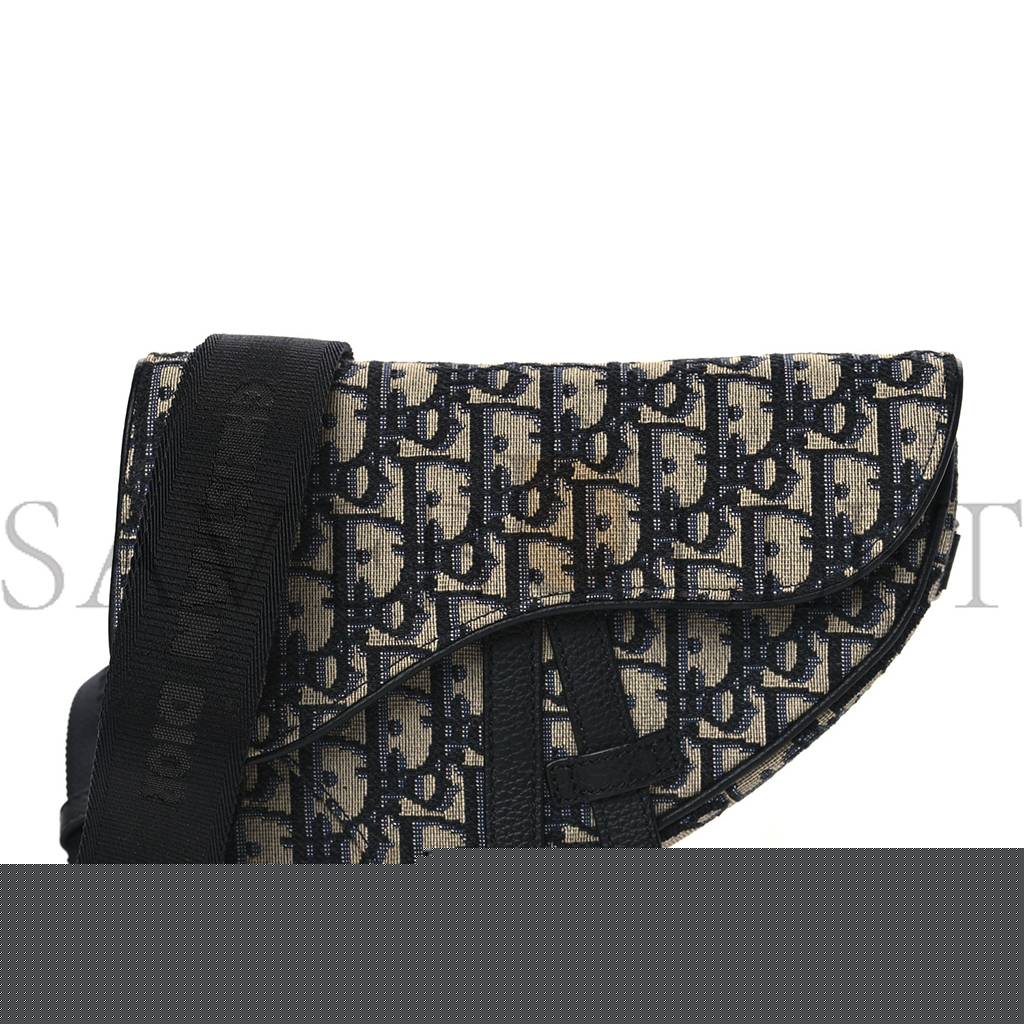 D*or oblique mens mini saddle bag blue (23*18*2.5cm)