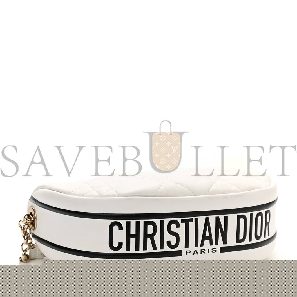 D*or lambskin cannage medium D*or vibe hobo bag white (29*19*8.3cm)