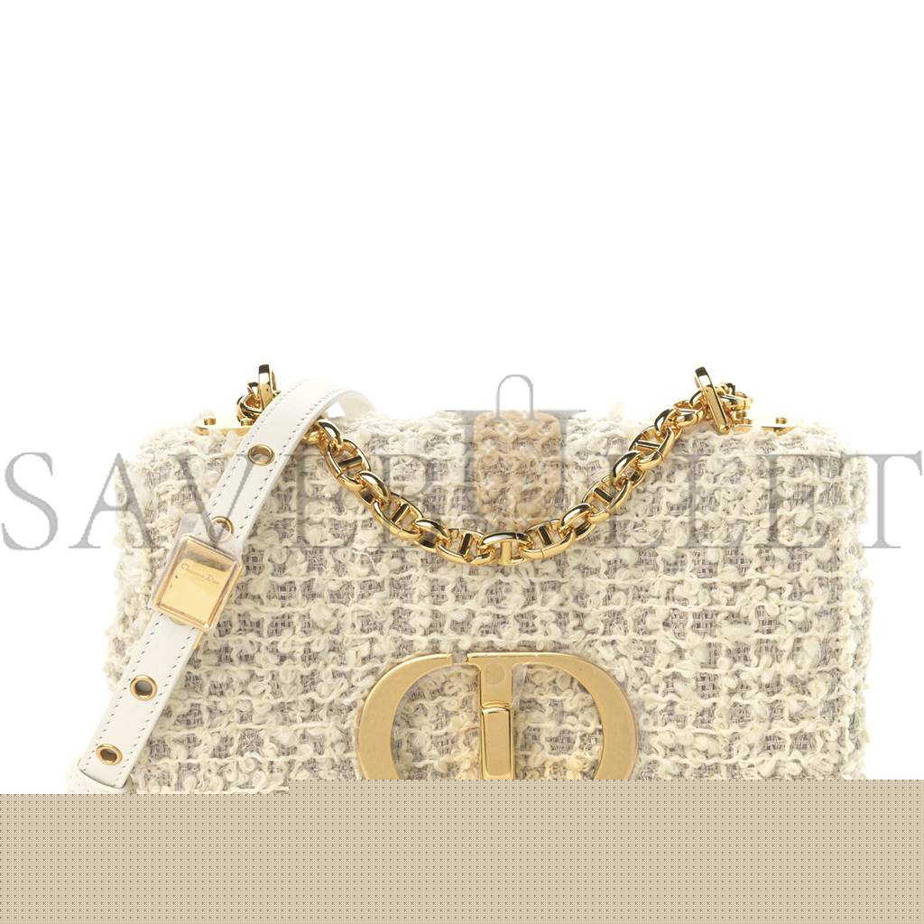 D*or tweed cannage small caro bag white (20*12*6.4cm)