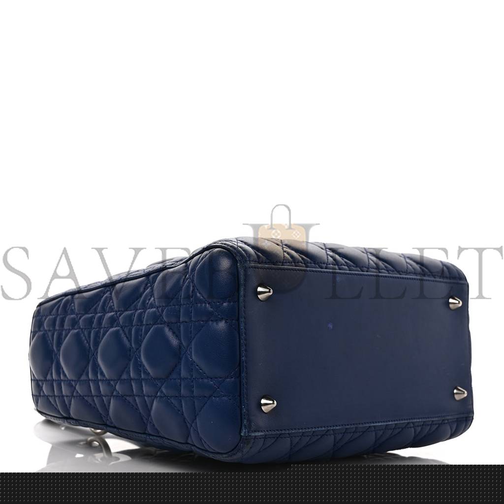D*or lambskin cannage medium lady D*or navy (24*20*11.4cm)