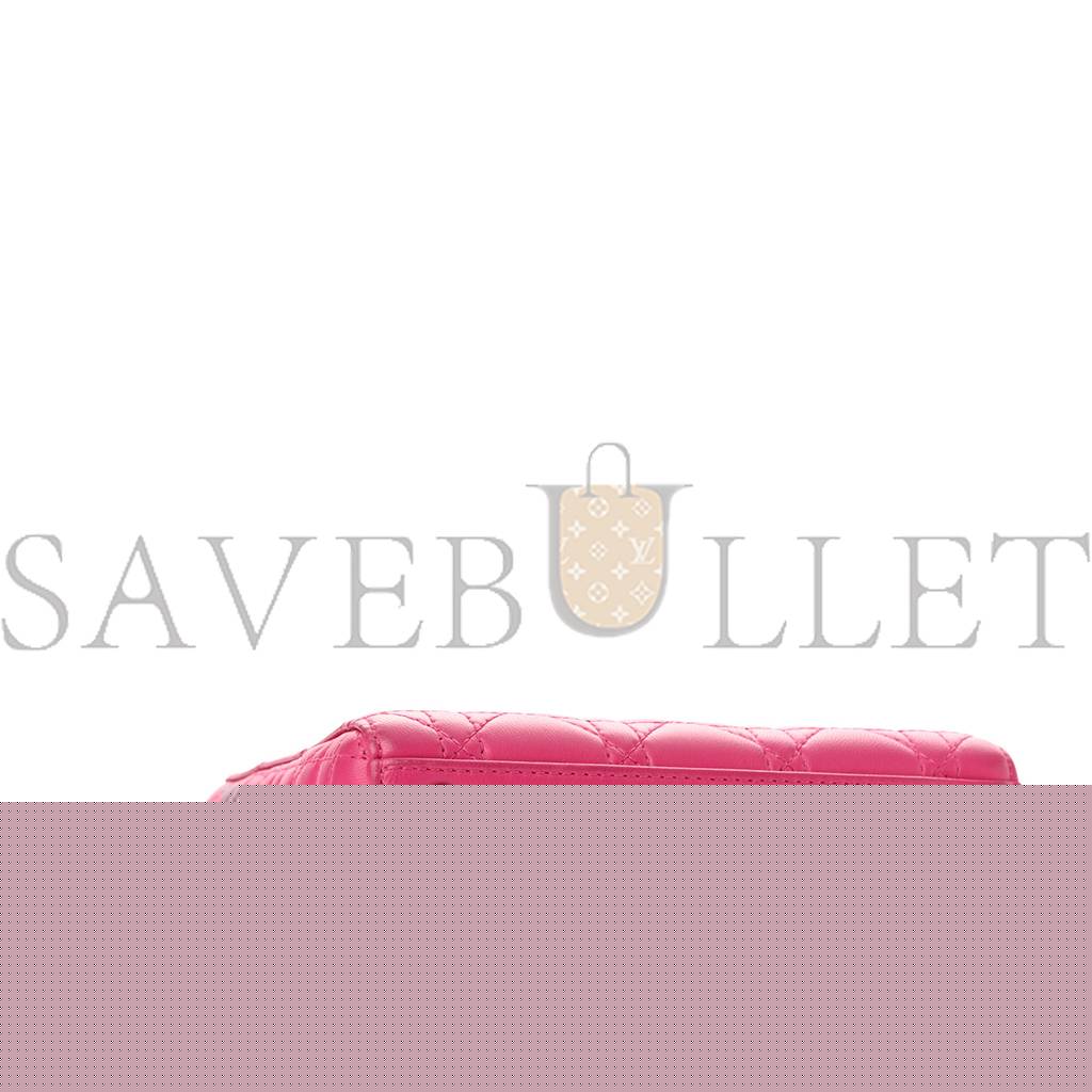 D*or lambskin cannage mini lady D*or fuchsia (17*15*7cm)