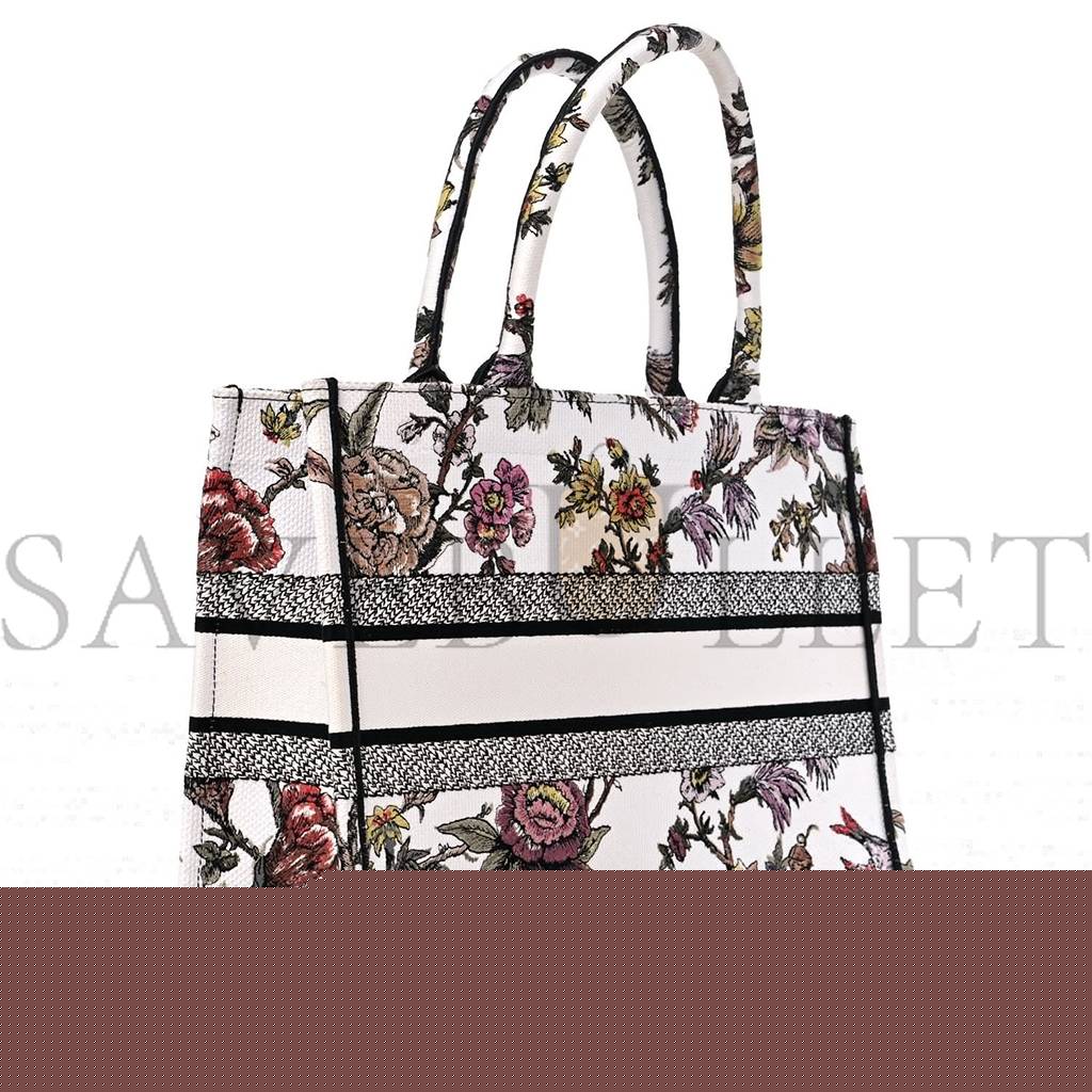 D*or canvas jardin botanique embroidered medium book tote multicolor (36*27*17.1cm)