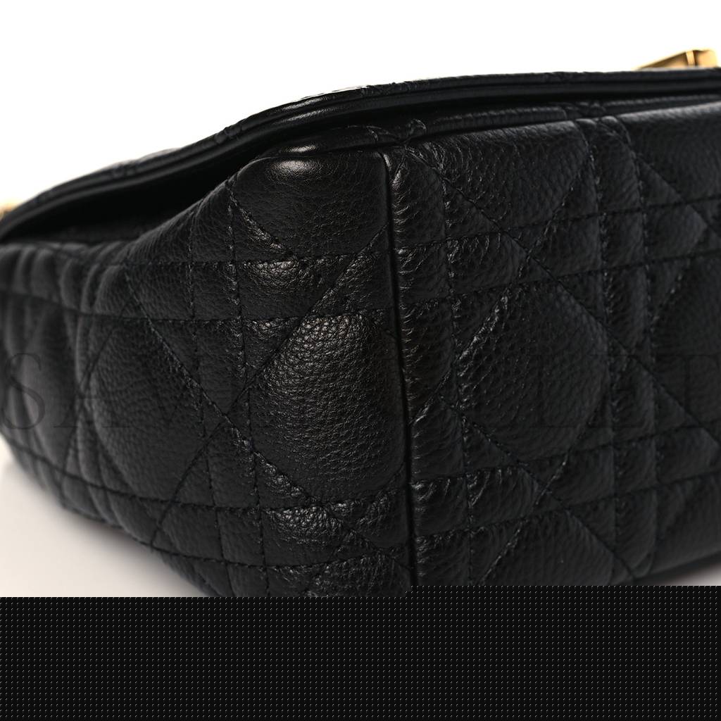 D*or calfskin cannage medium caro bag black (25*15*8.9cm)