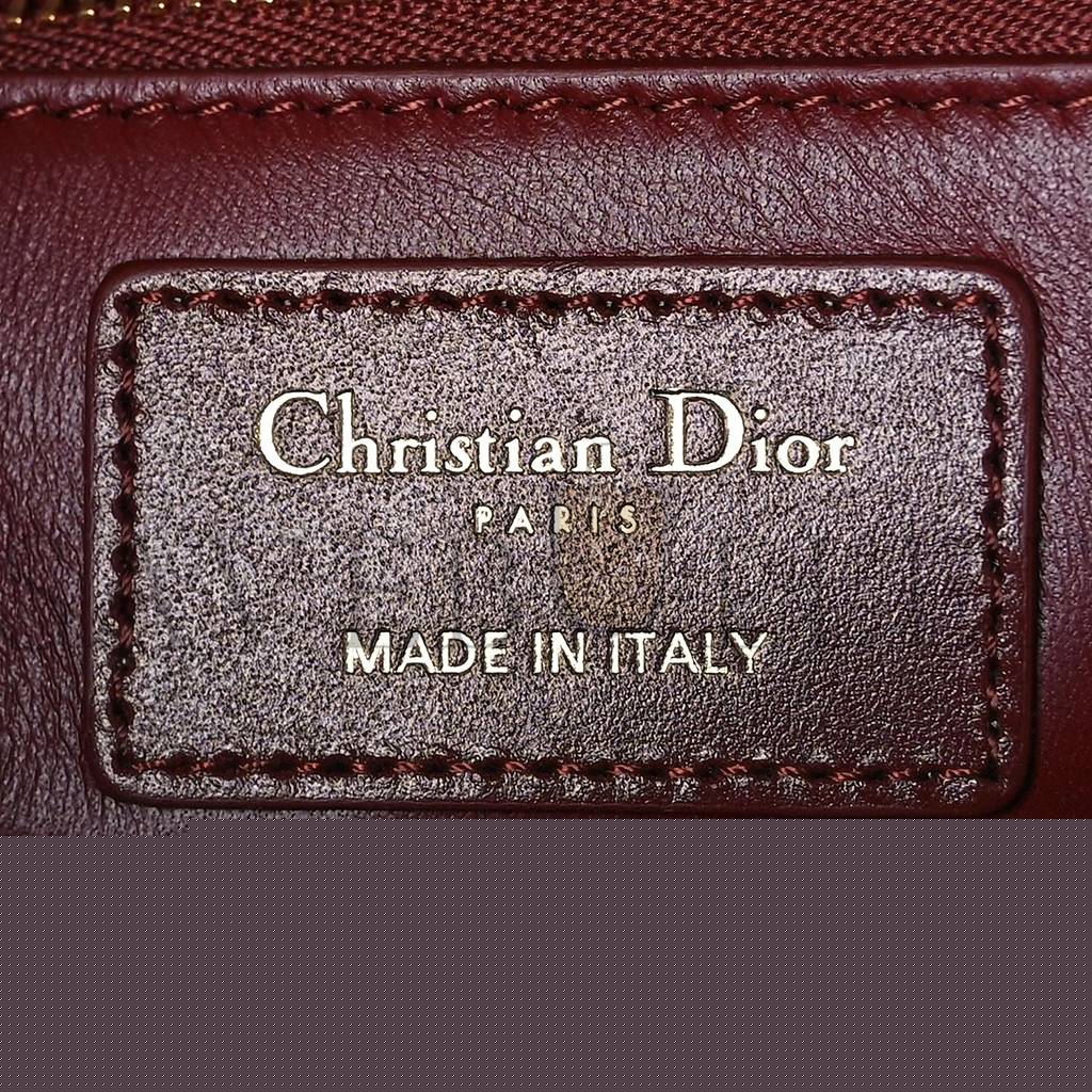 D*or smooth calfskin 30 montaigne flap bag burgundy (24*17*5.1cm)