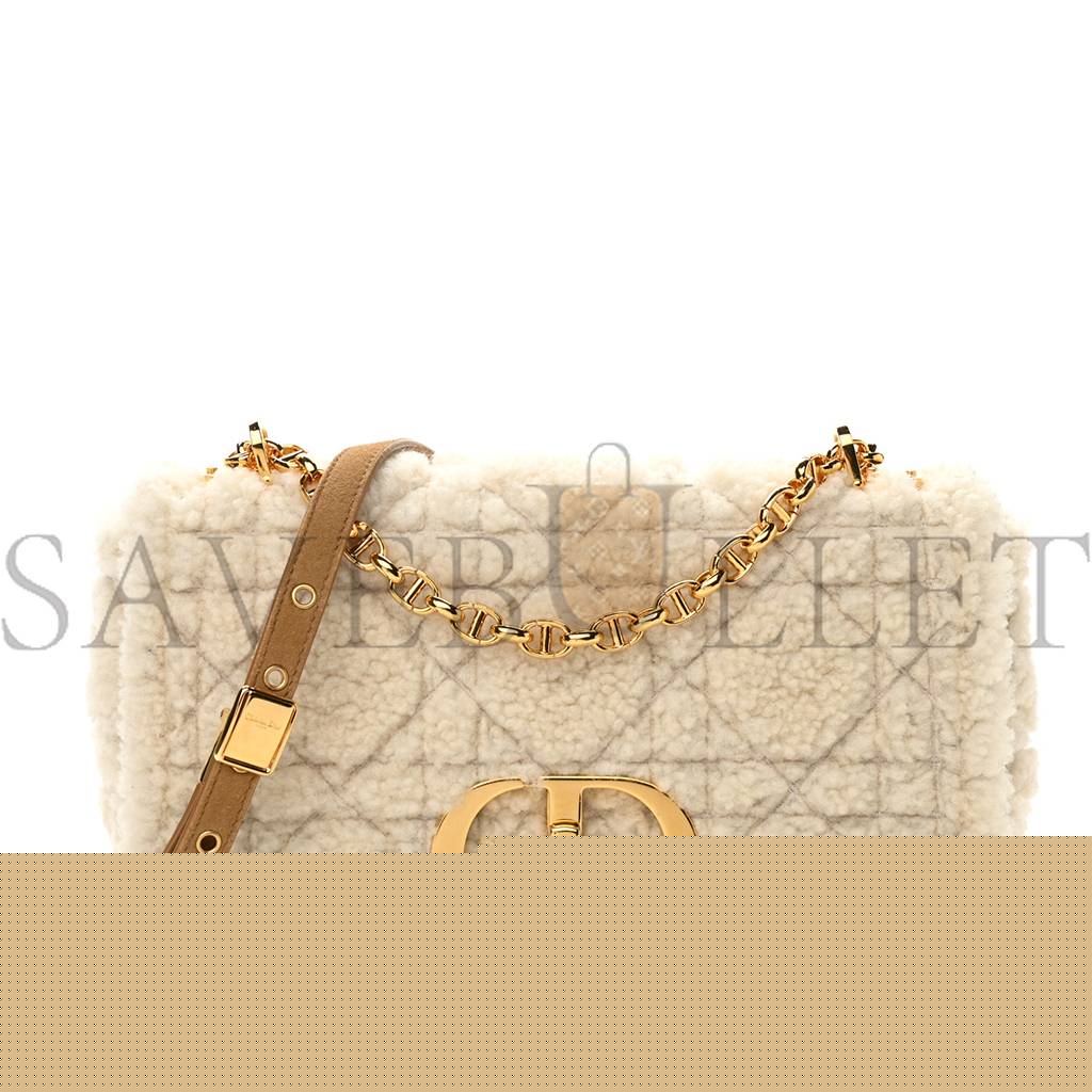 D*or shearling cannage medium caro bag natural (28*17*9.5cm)