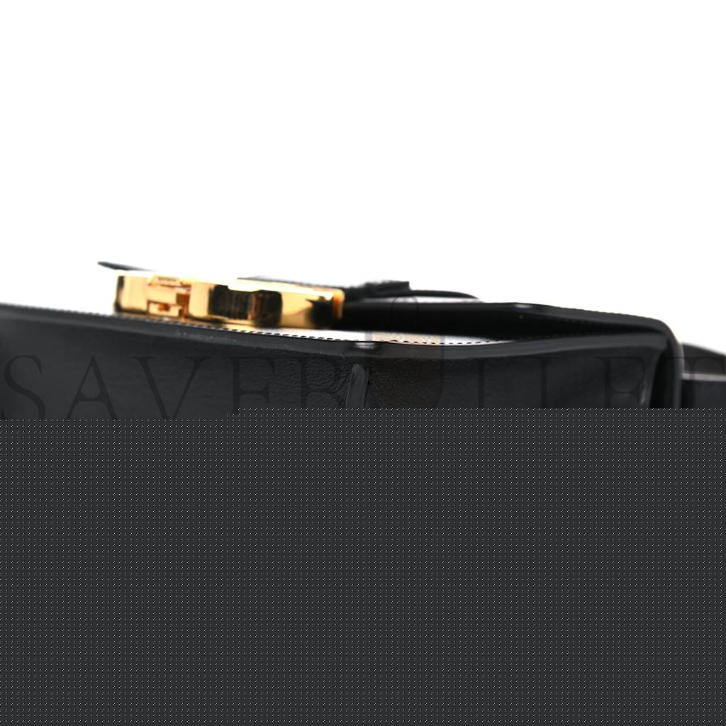 D*or smooth calfskin micro 30 montaigne flap bag black (15*11*4.4cm)
