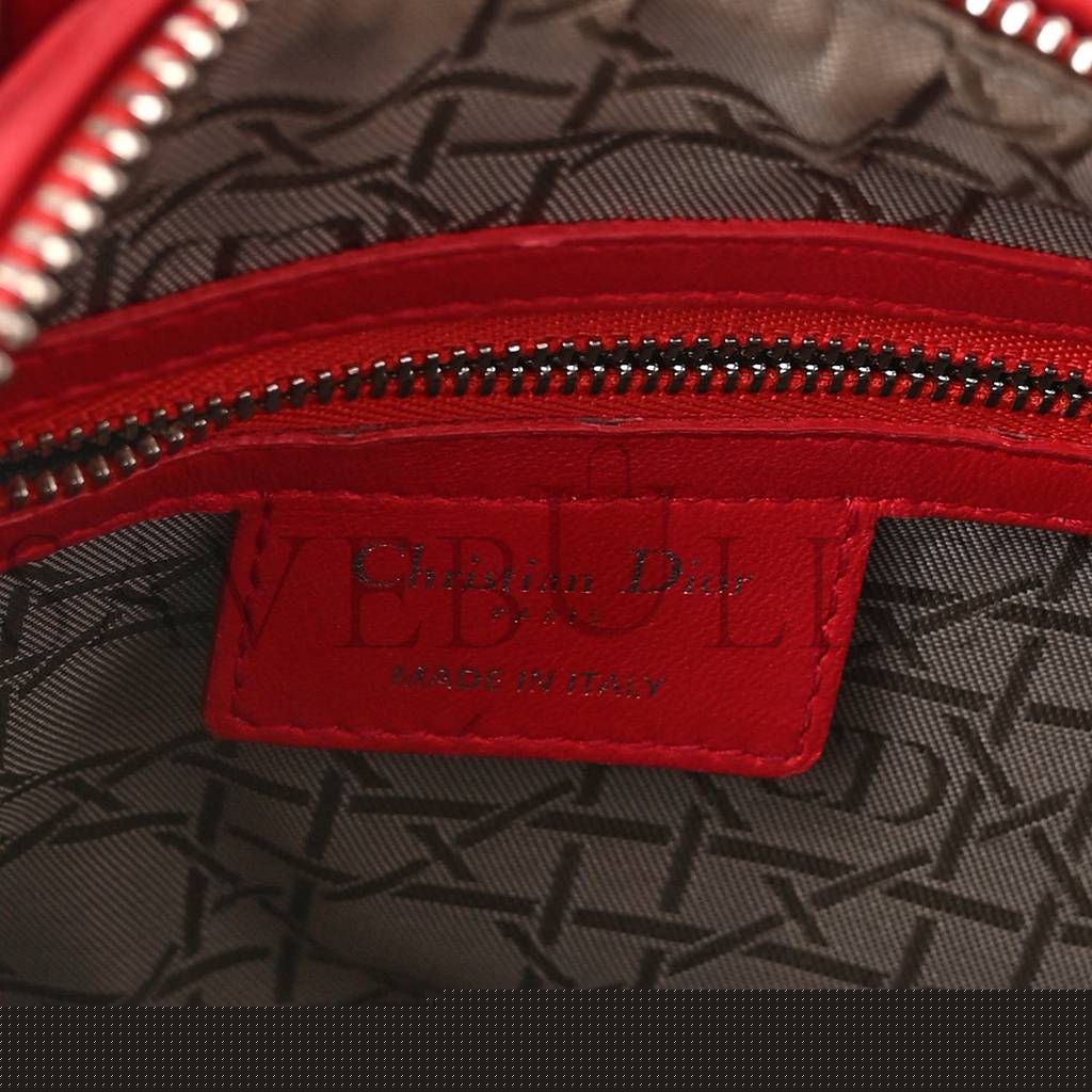 D*or lambskin cannage medium lady D*or red (23*20*12.1cm)