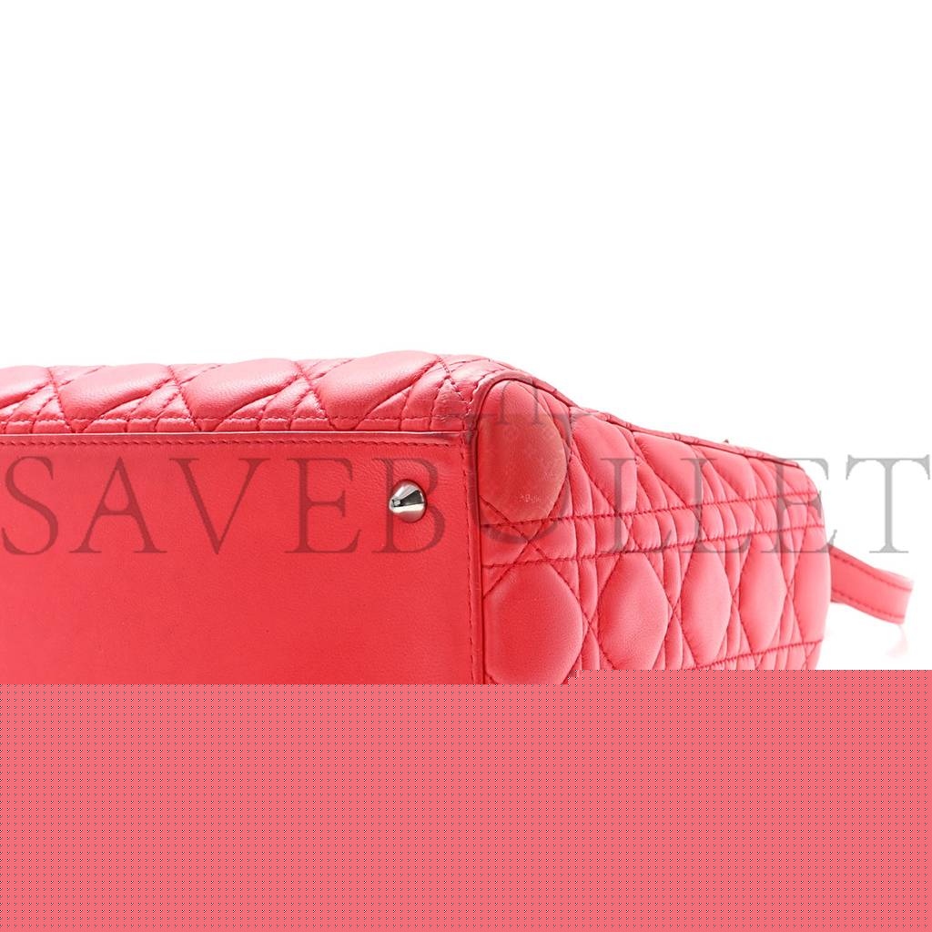 D*or lambskin cannage medium lady D*or red (23*20*12.1cm)