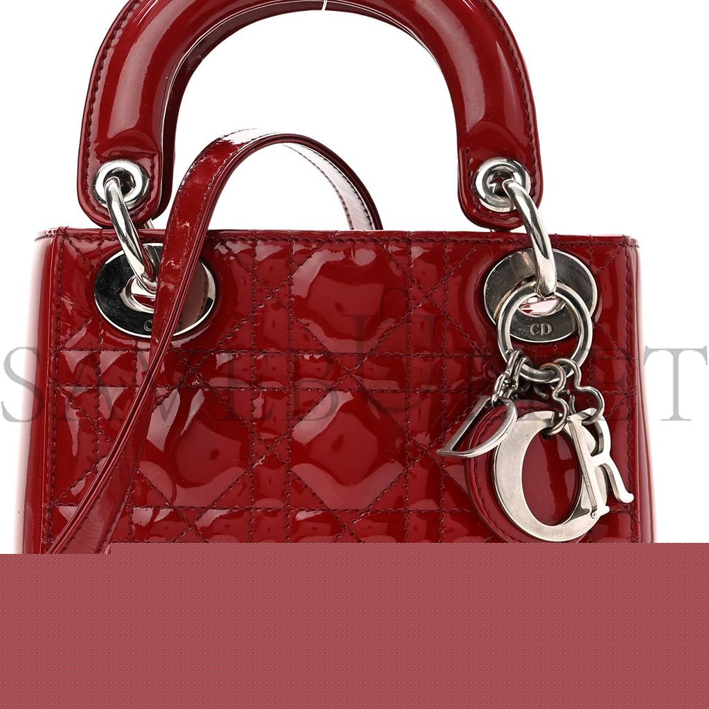 D*or patent cannage mini lady D*or red (17*15*7cm)