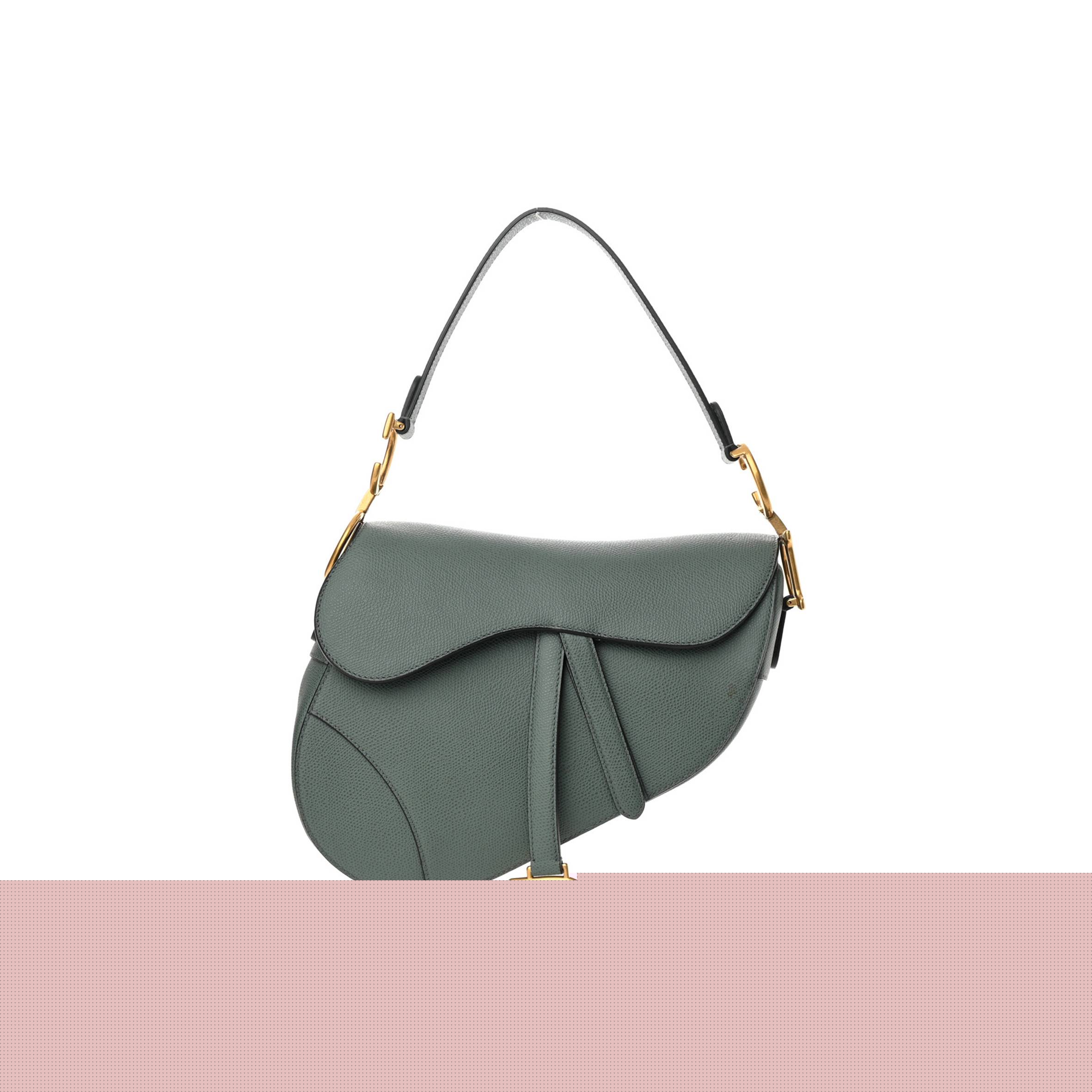D*or grained calfskin saddle bag orage (25*21*6.4cm)