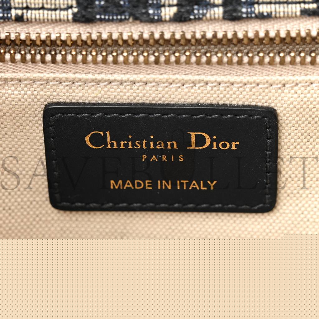 D*or oblique small D*oraddict flap bag navy blue (21*14*5.1cm)