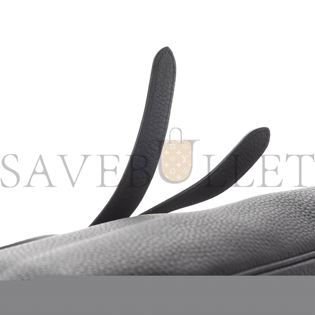 D*or grained calfskin saddle soft bag black (31*27*12.7cm)