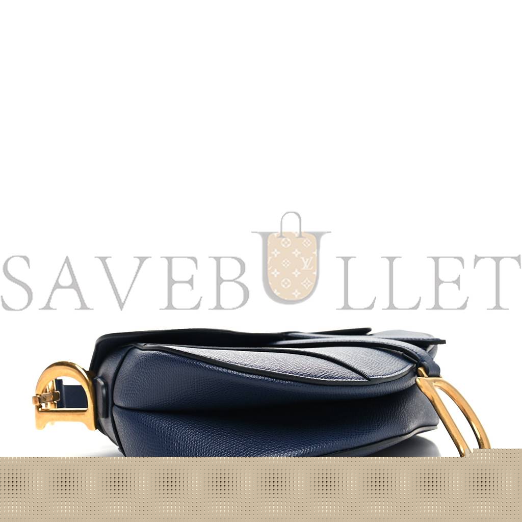 D*or grained calfskin saddle bag navy (23*20*6.4cm)