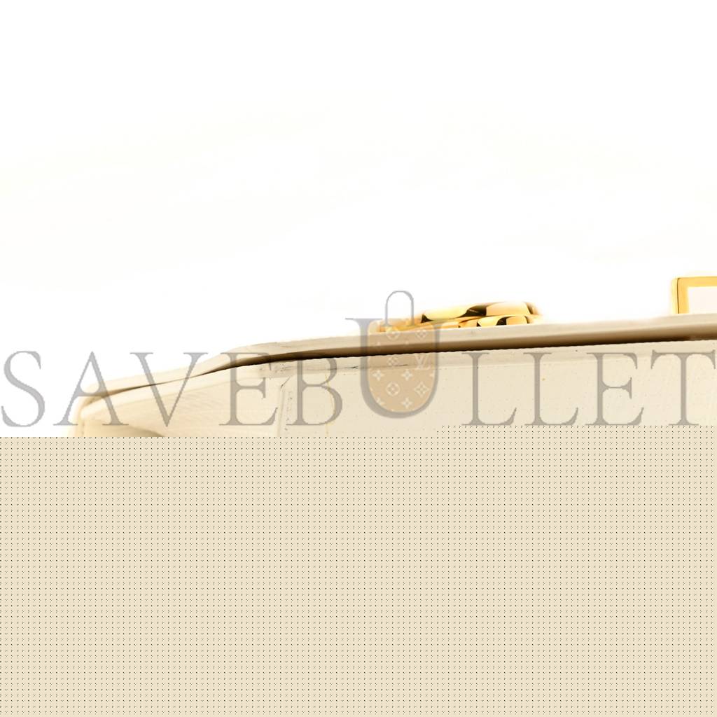 D*or patent micro-cannage 30 montaigne chain flap bag white (25*15*8.3cm)