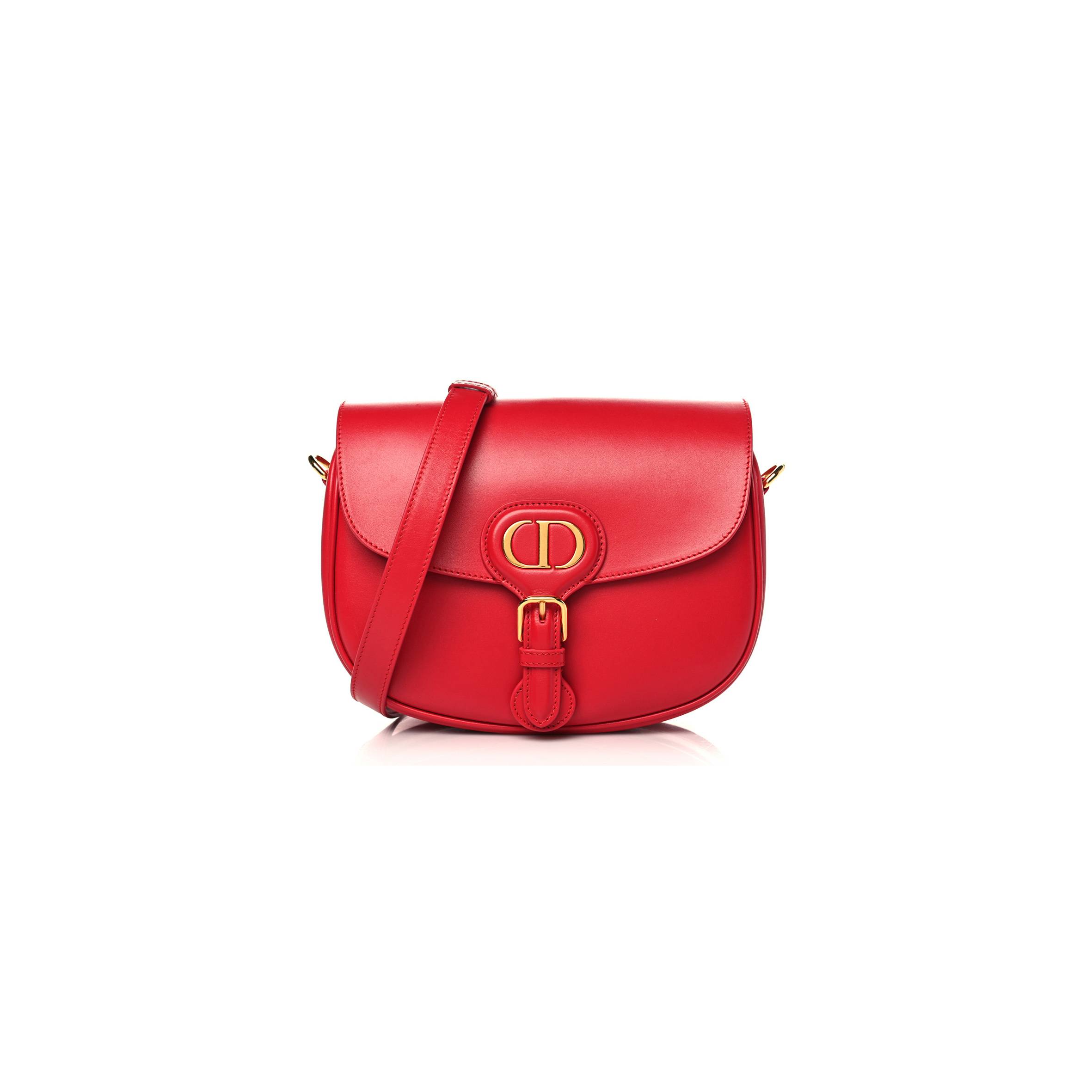 D*or box calfskin medium bobby flap raspberry (22*17*7cm)