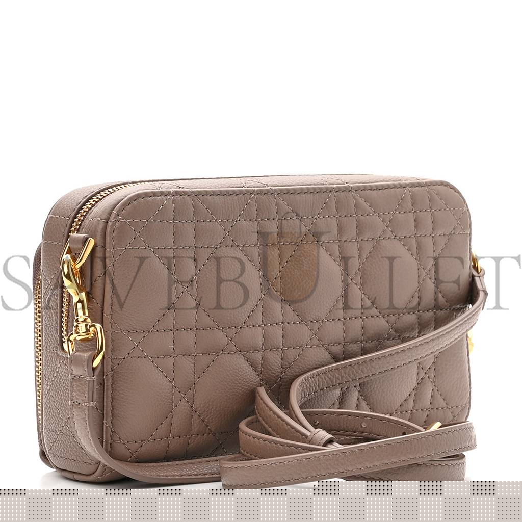 D*or supple calfskin caro double pouch warm taupe (19*11*7cm)