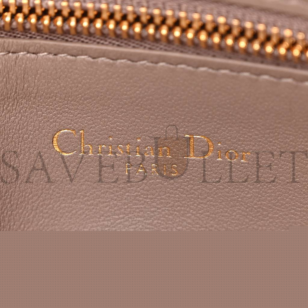 D*or supple calfskin caro double pouch warm taupe (19*11*7cm)