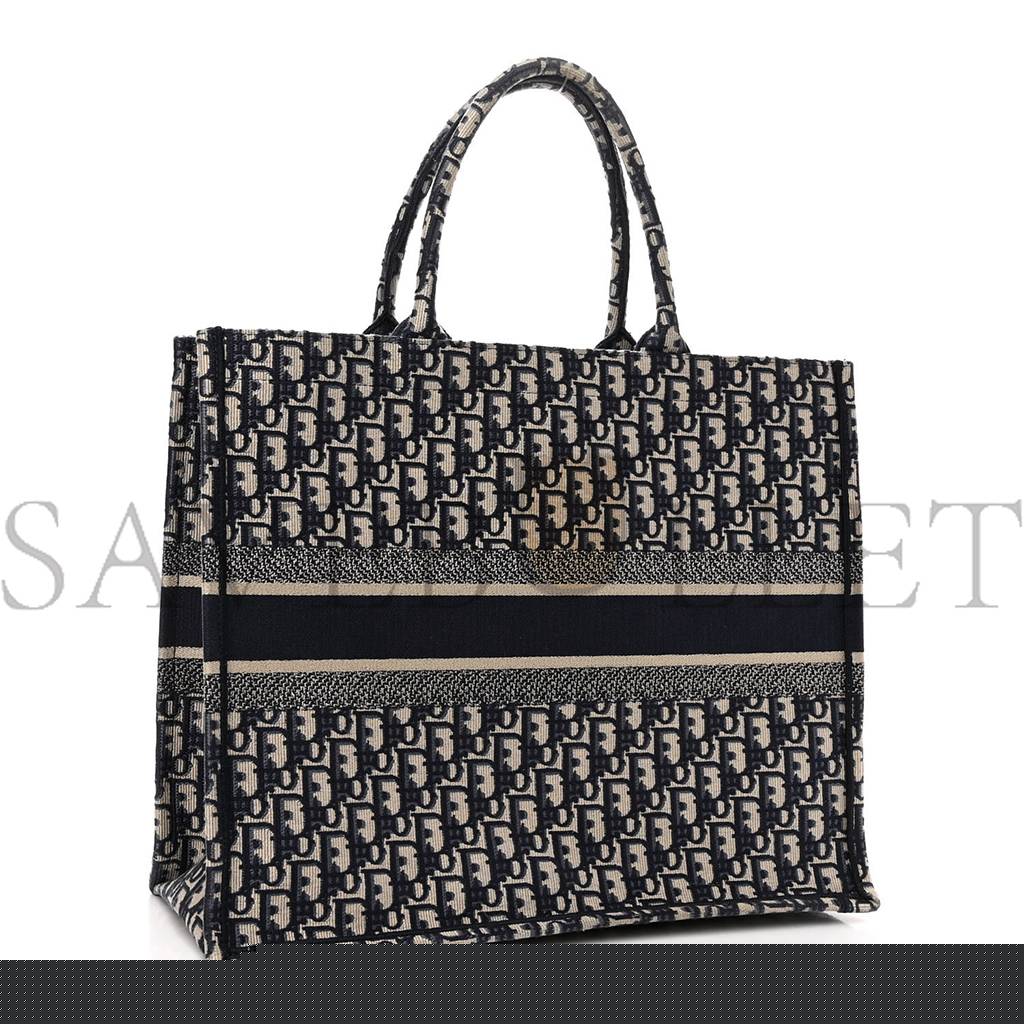 D*or oblique book tote blue multicolor (41*36*17.1cm)
