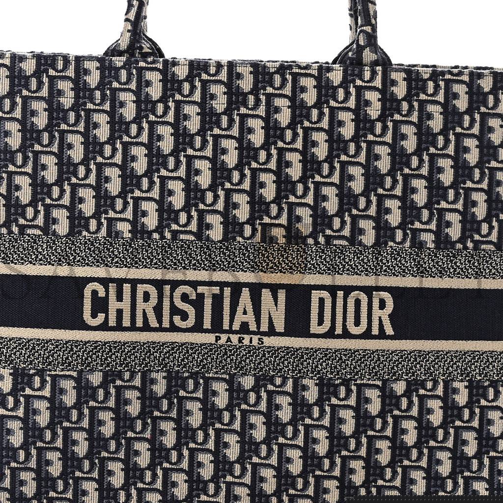 D*or oblique book tote blue multicolor (41*36*17.1cm)