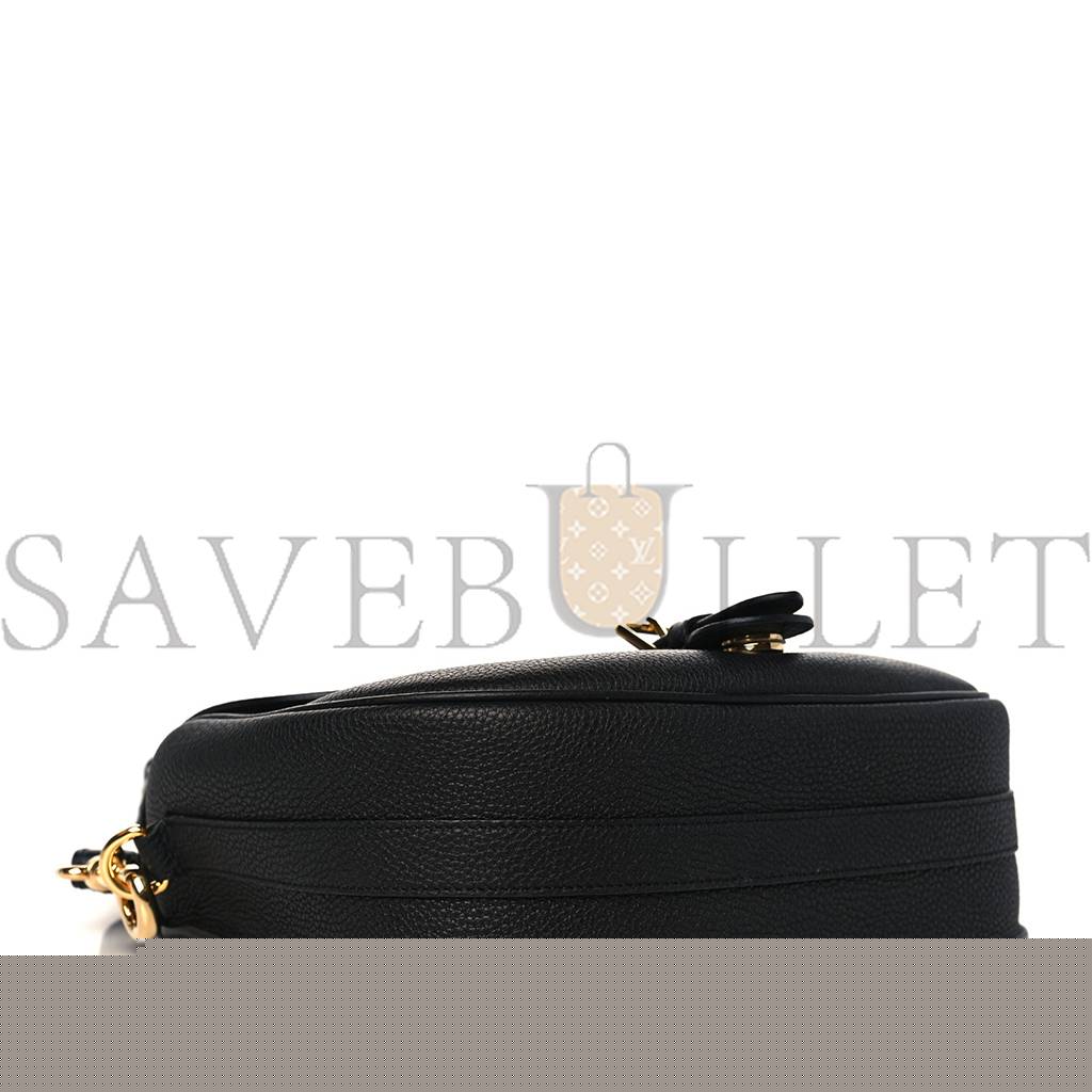 D*or grained calfskin large bobby flap black (26*20*8.9cm)