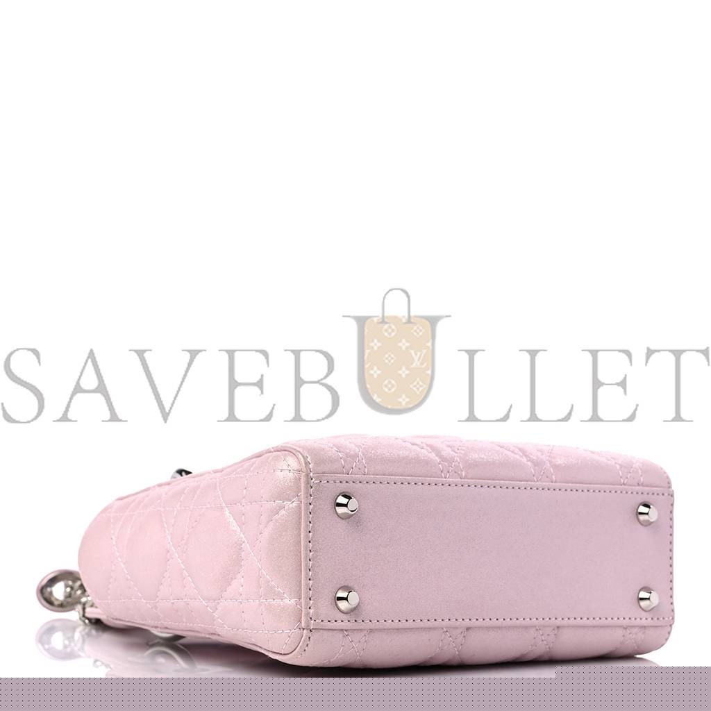 D*or metallic lambskin cannage mini lady D*or lotus (17*15*7cm)
