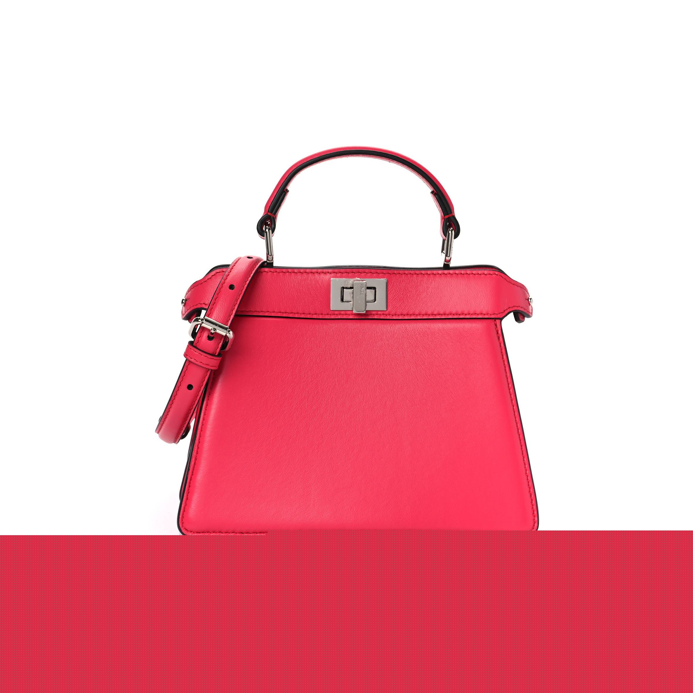 F**di shiny nappa petite peekaboo i see u satchel lampone (20*15*10cm)