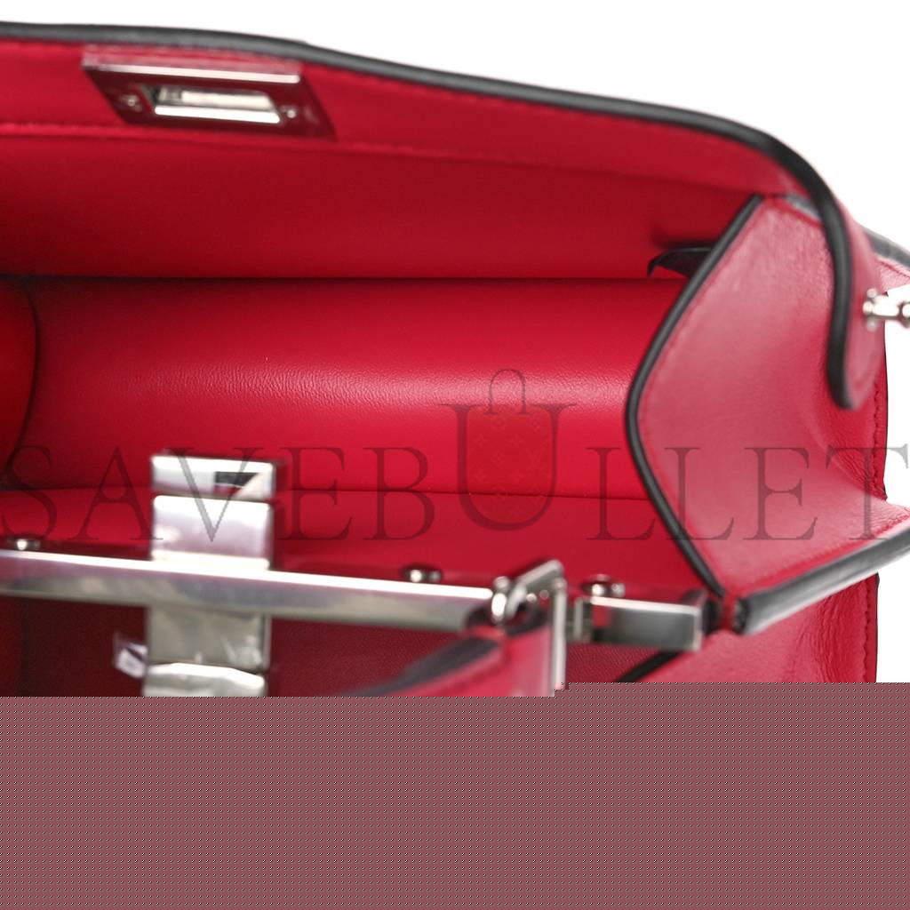 F**di shiny nappa petite peekaboo i see u satchel lampone (20*15*10cm)