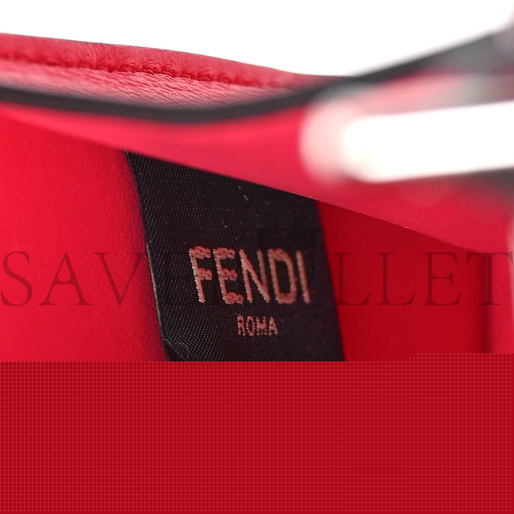 F**di shiny nappa petite peekaboo i see u satchel lampone (20*15*10cm)