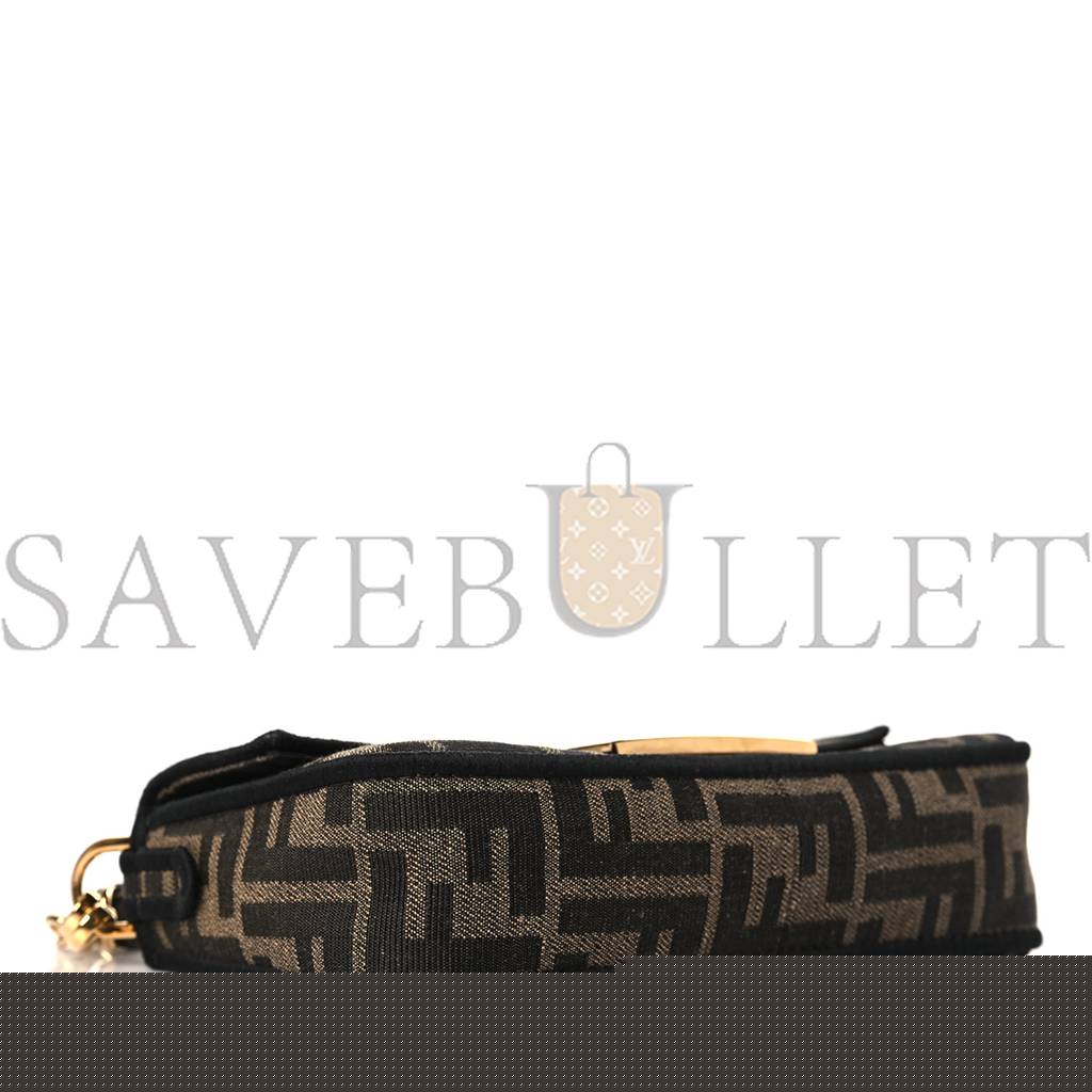 F**di fabric jacquard ff 1974 mini baguette tobacco moro black (18*12*4cm)