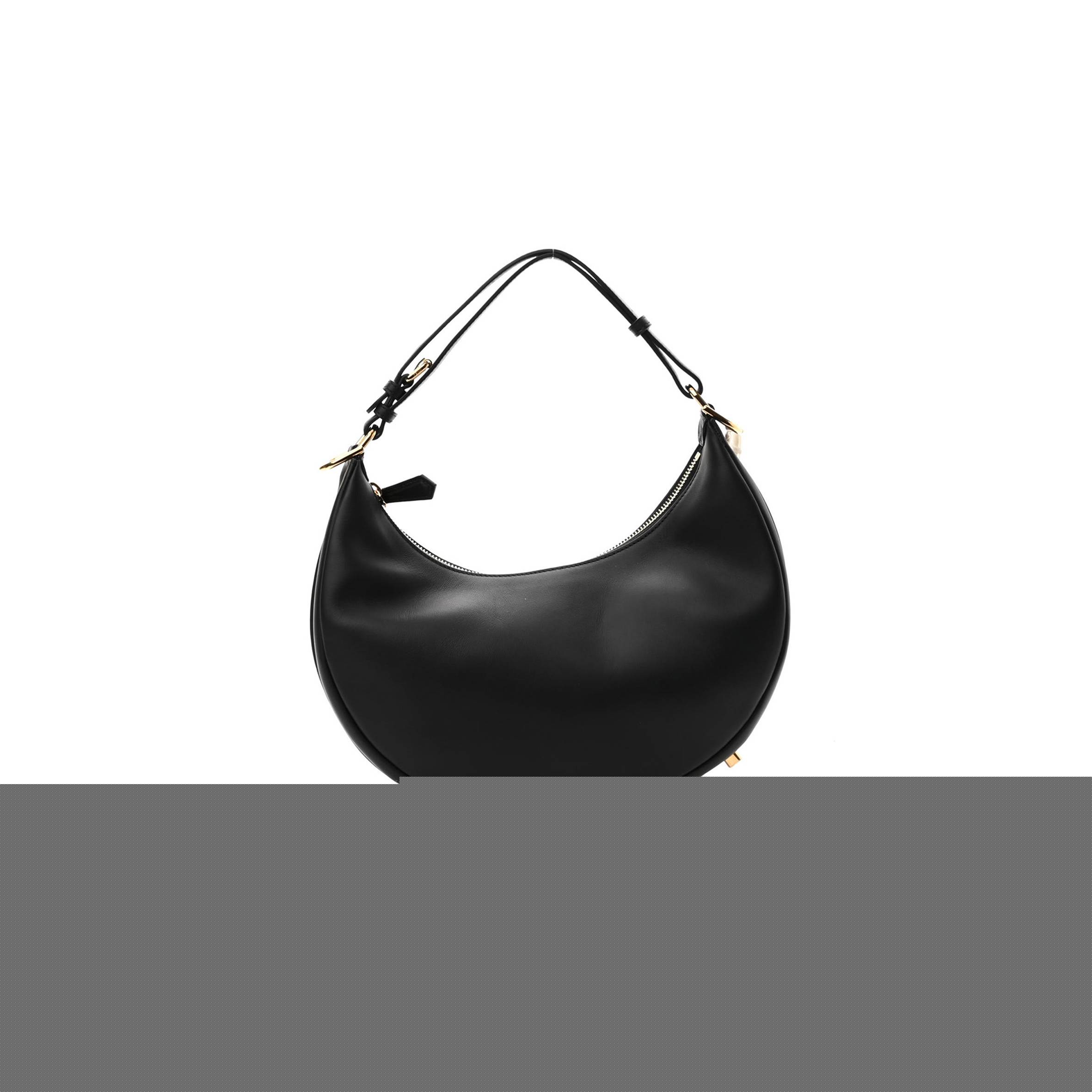 F**di vitello grace matte small F**digraphy hobo bag black (25*24*9cm)
