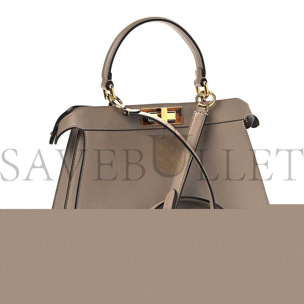 F**di vitello seta shiny nappa plexiglass medium peekaboo i see u satchel tortora (33*25*12cm)
